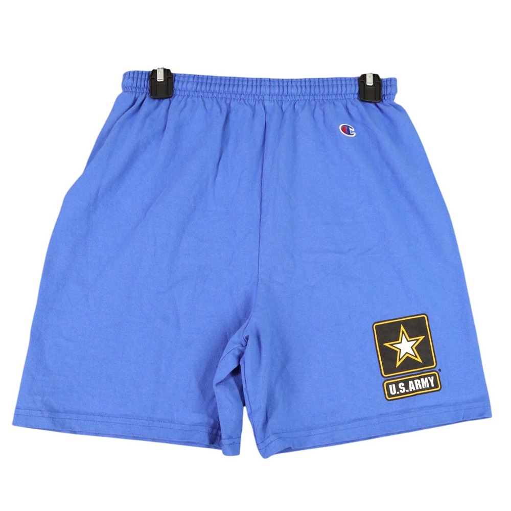 US Army Champion Jersey Shorts Mens S Blue Elastic Waist Drawstring Gym Workout